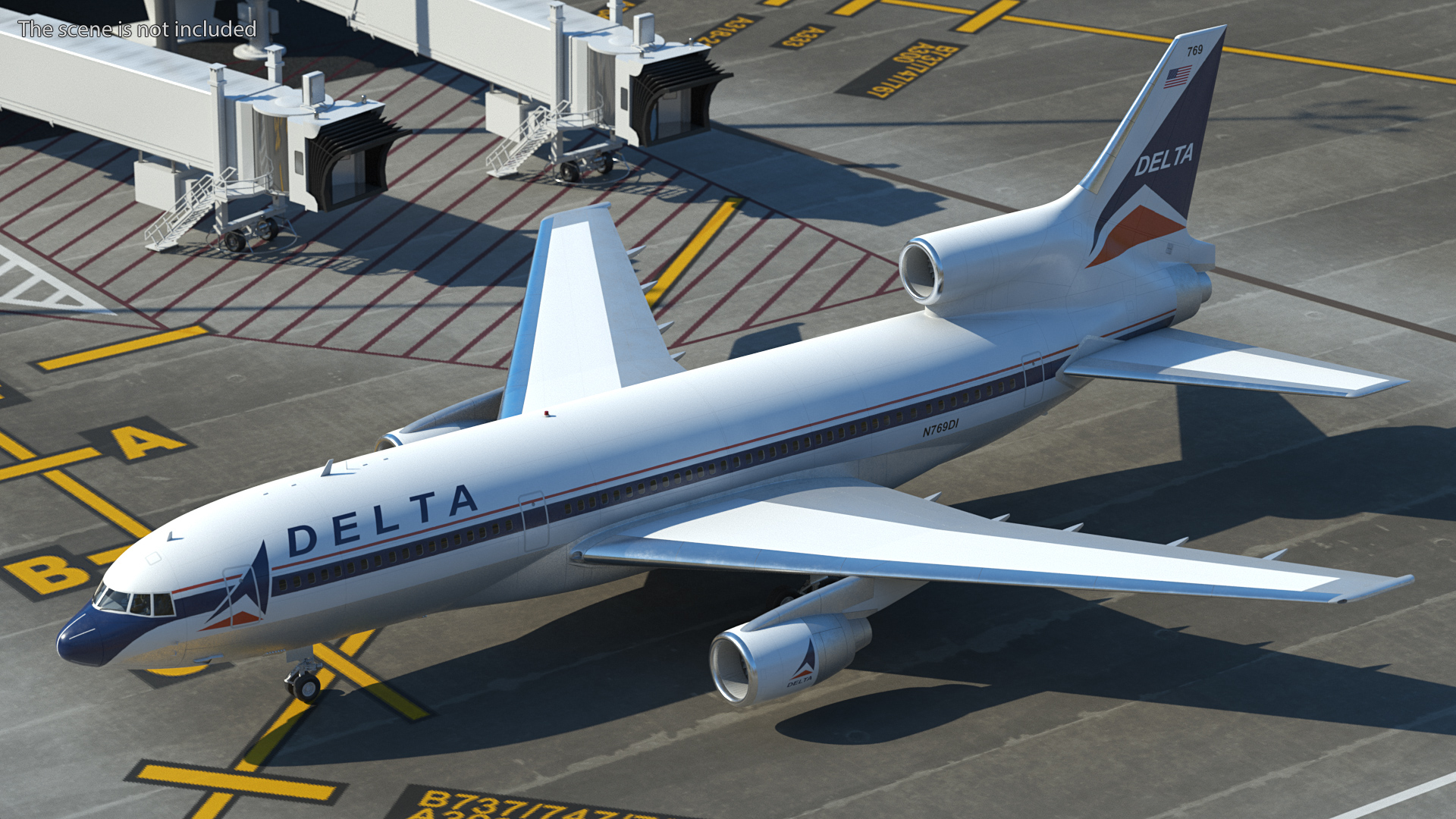 3D model Delta Air Lines Lockheed L1011 TriStar Rigged