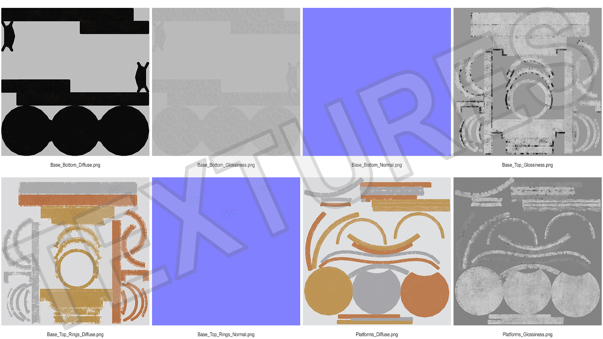 3D Olympic Podium Set model