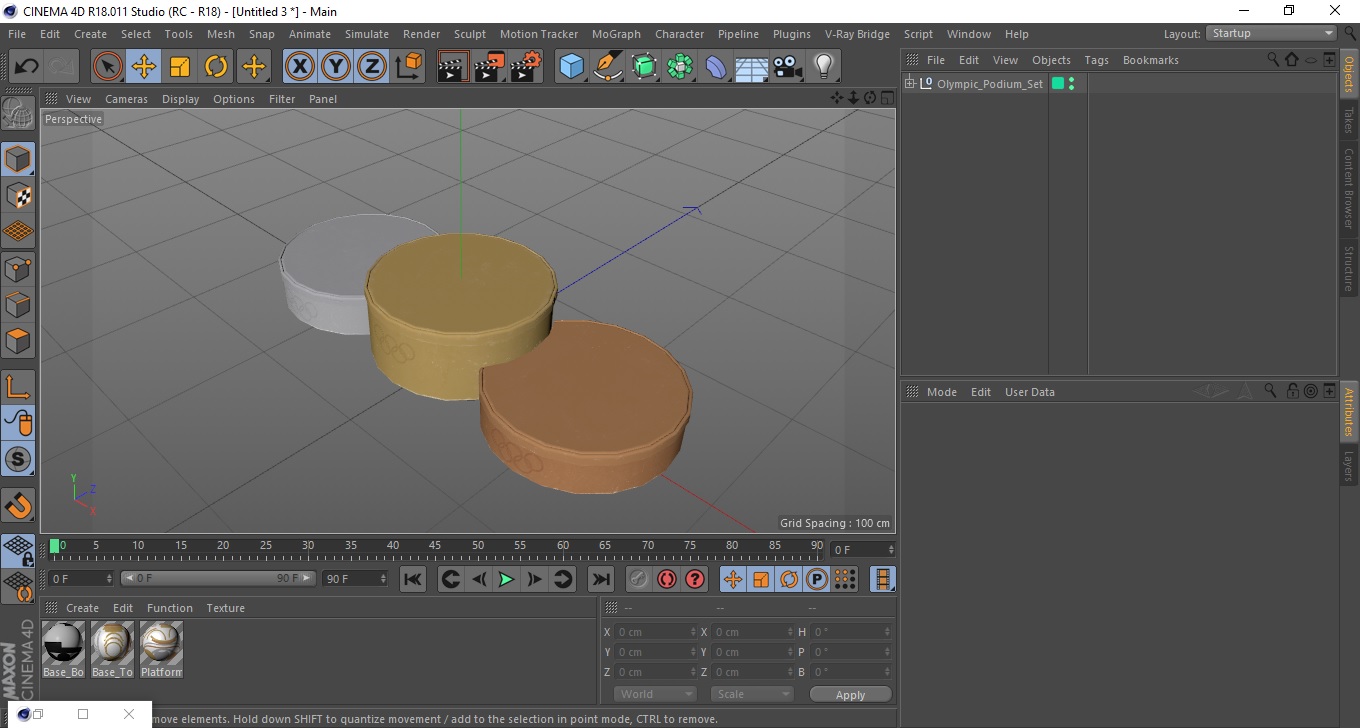 3D Olympic Podium Set model