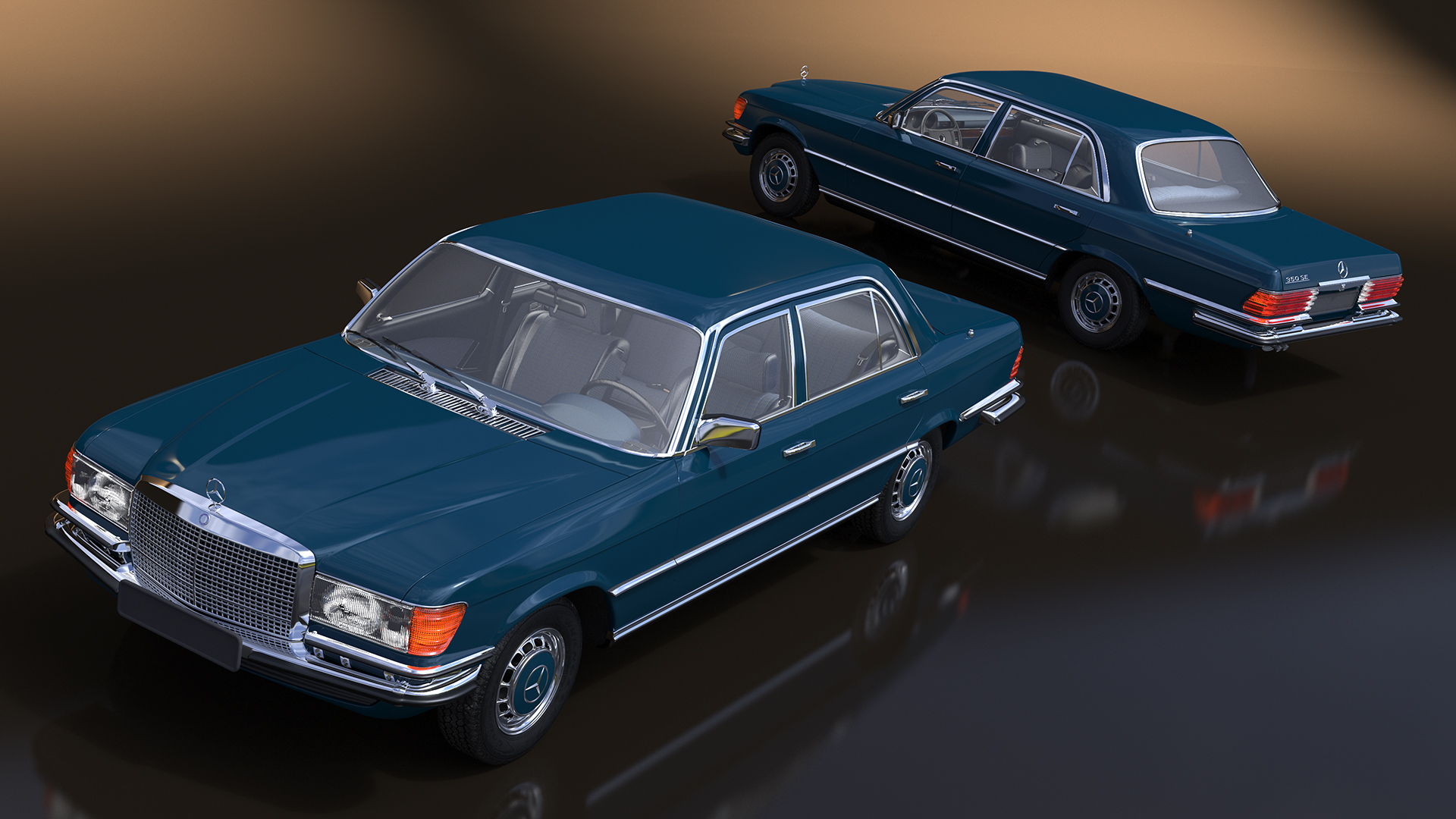 3D model Mercedes Benz 350 SE Blue