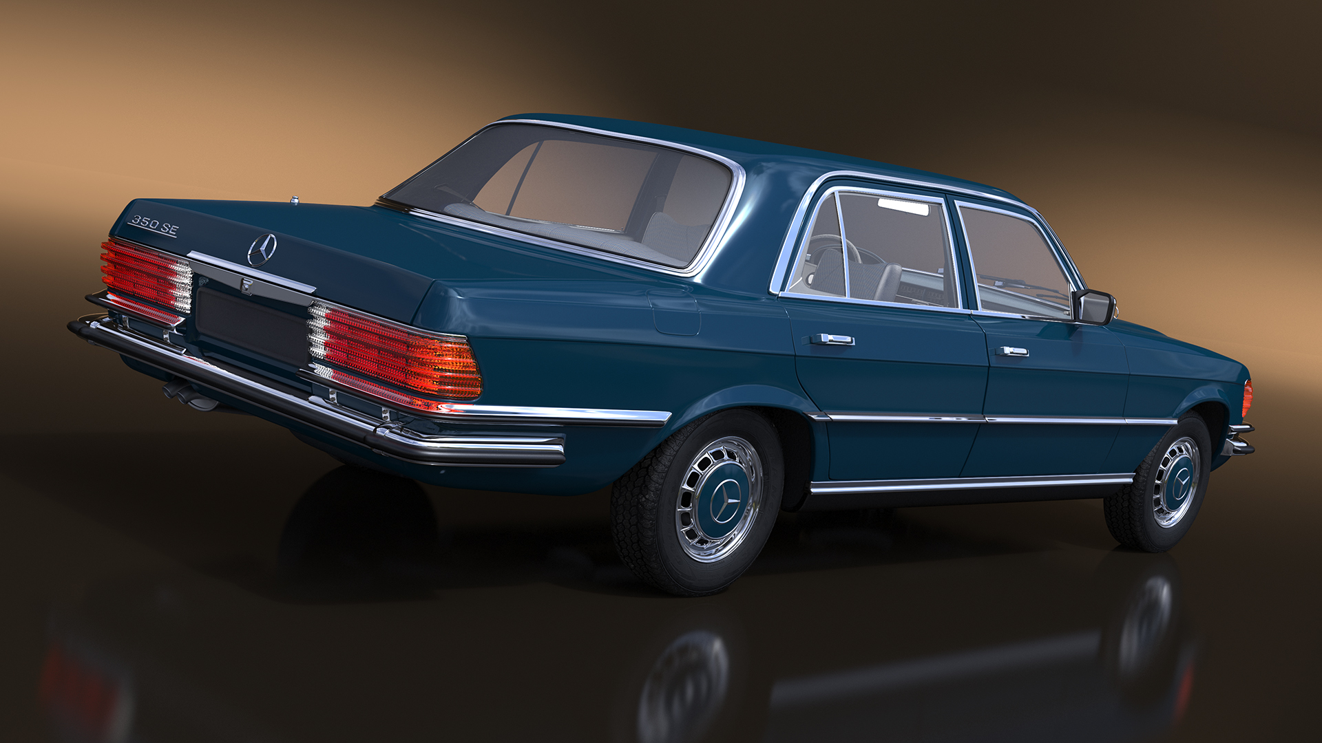 3D model Mercedes Benz 350 SE Blue