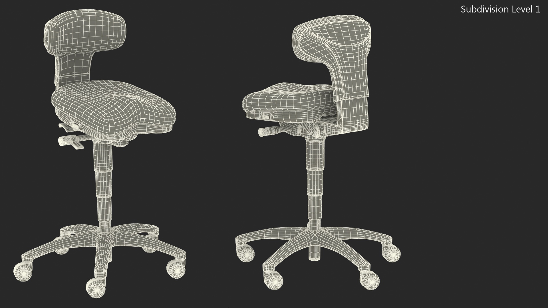 3D Adjustable Dental Stool model