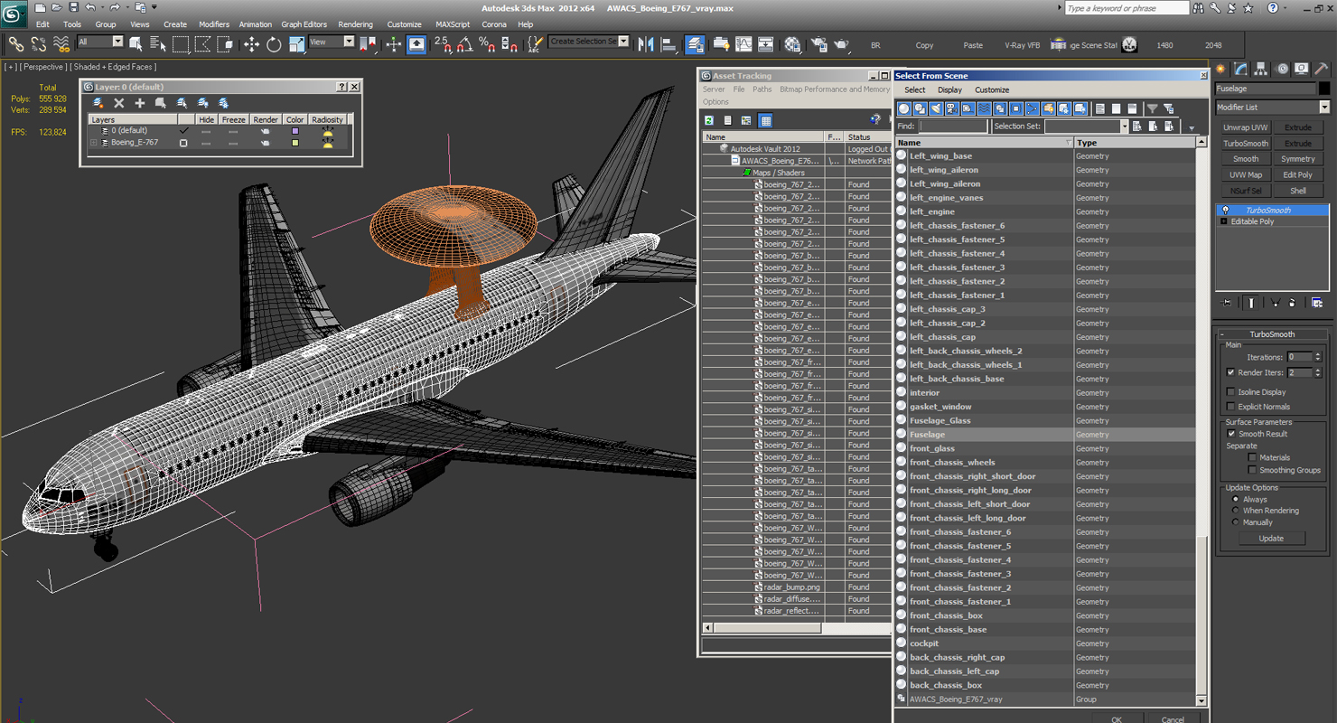 AWACS Boeing E767 3D