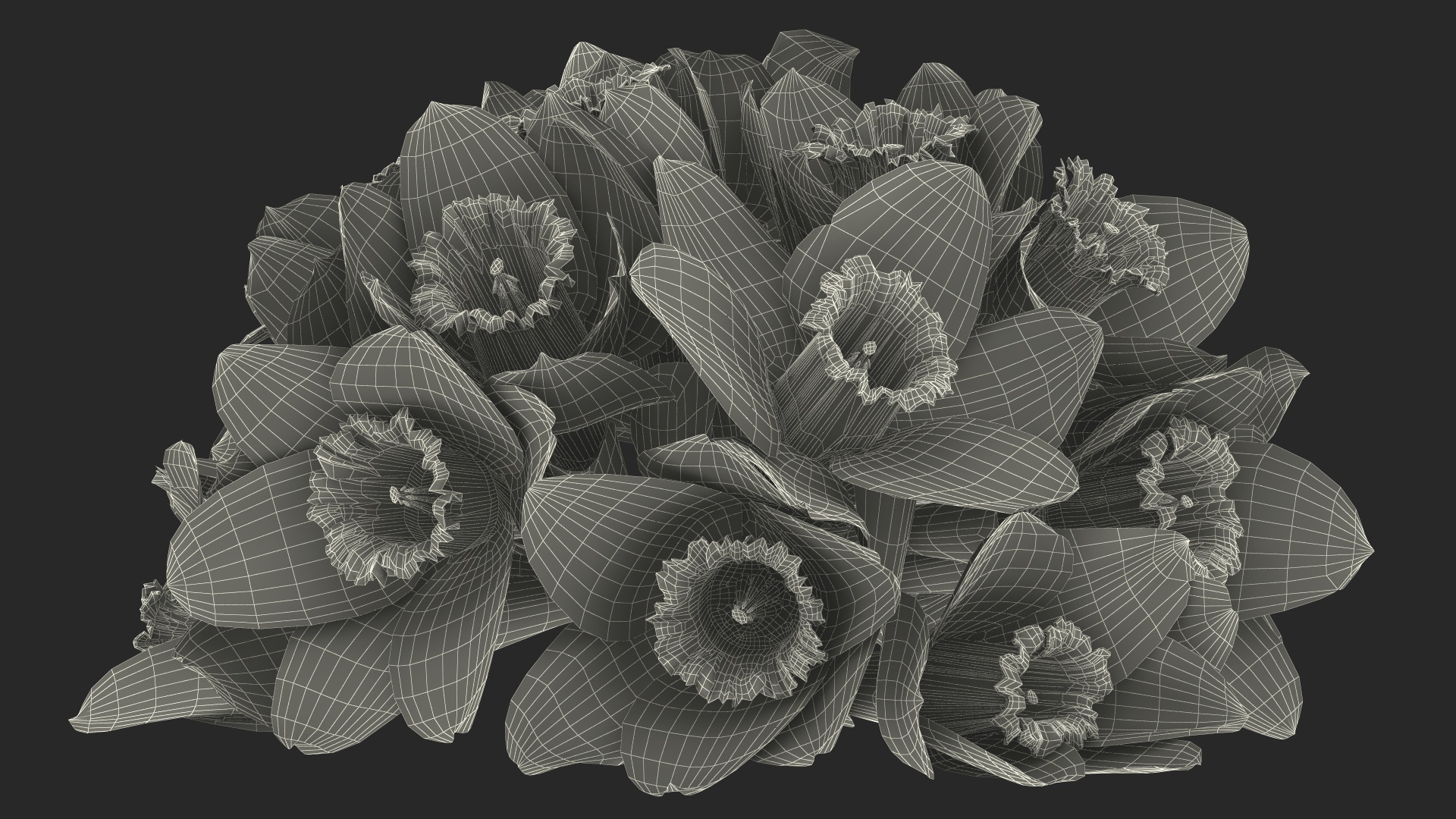 Daffodils Bouquet 3D