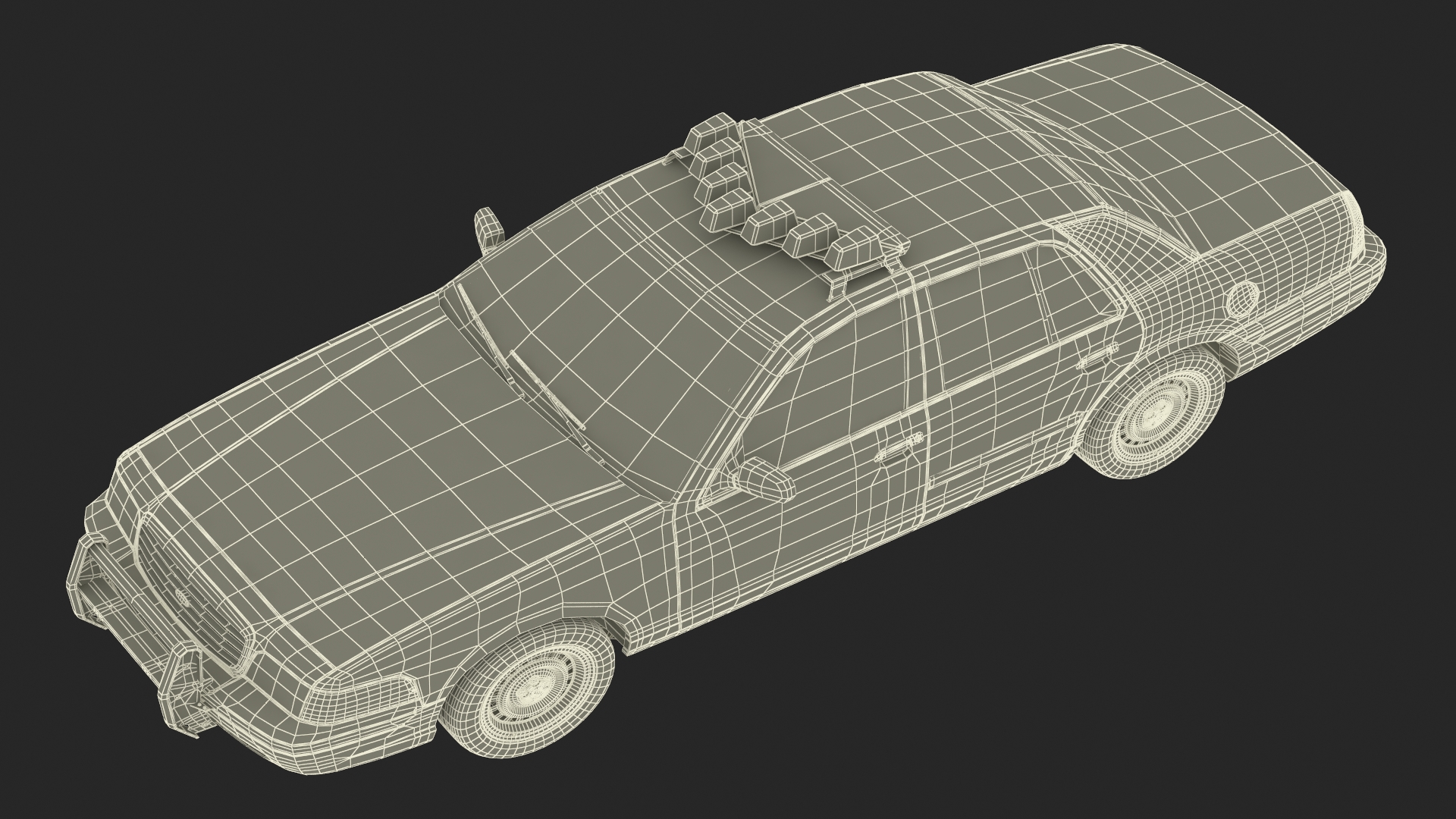 3D model Police Interceptor Sedan Ford Crown Victoria Rigged for Cinema 4D