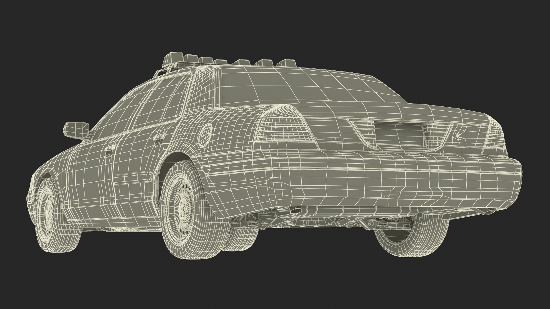 3D model Police Interceptor Sedan Ford Crown Victoria Rigged for Cinema 4D