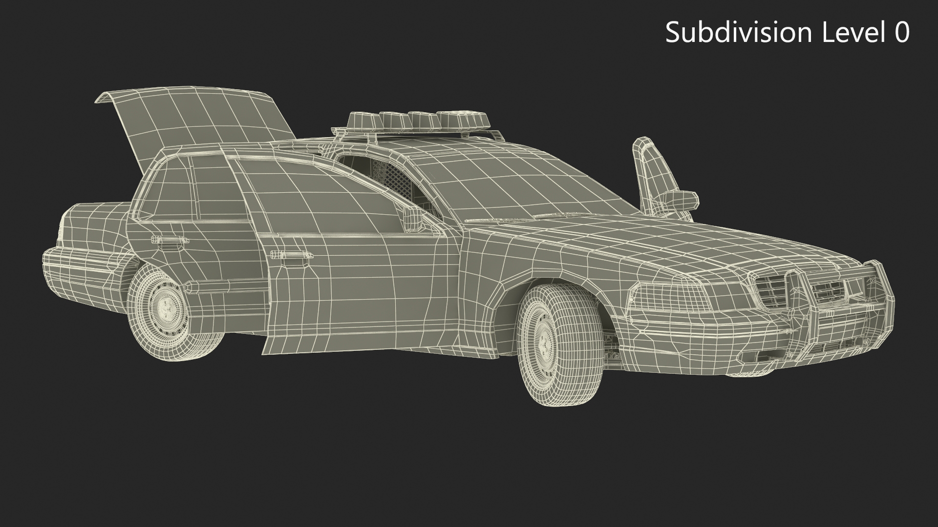 3D model Police Interceptor Sedan Ford Crown Victoria Rigged for Cinema 4D