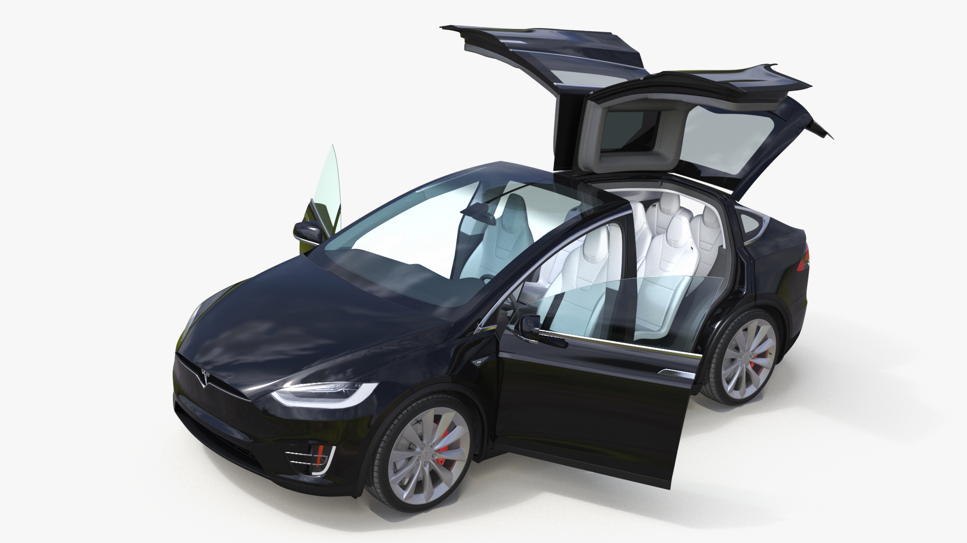 Tesla Model X Electric SUV Simple Interior 3D