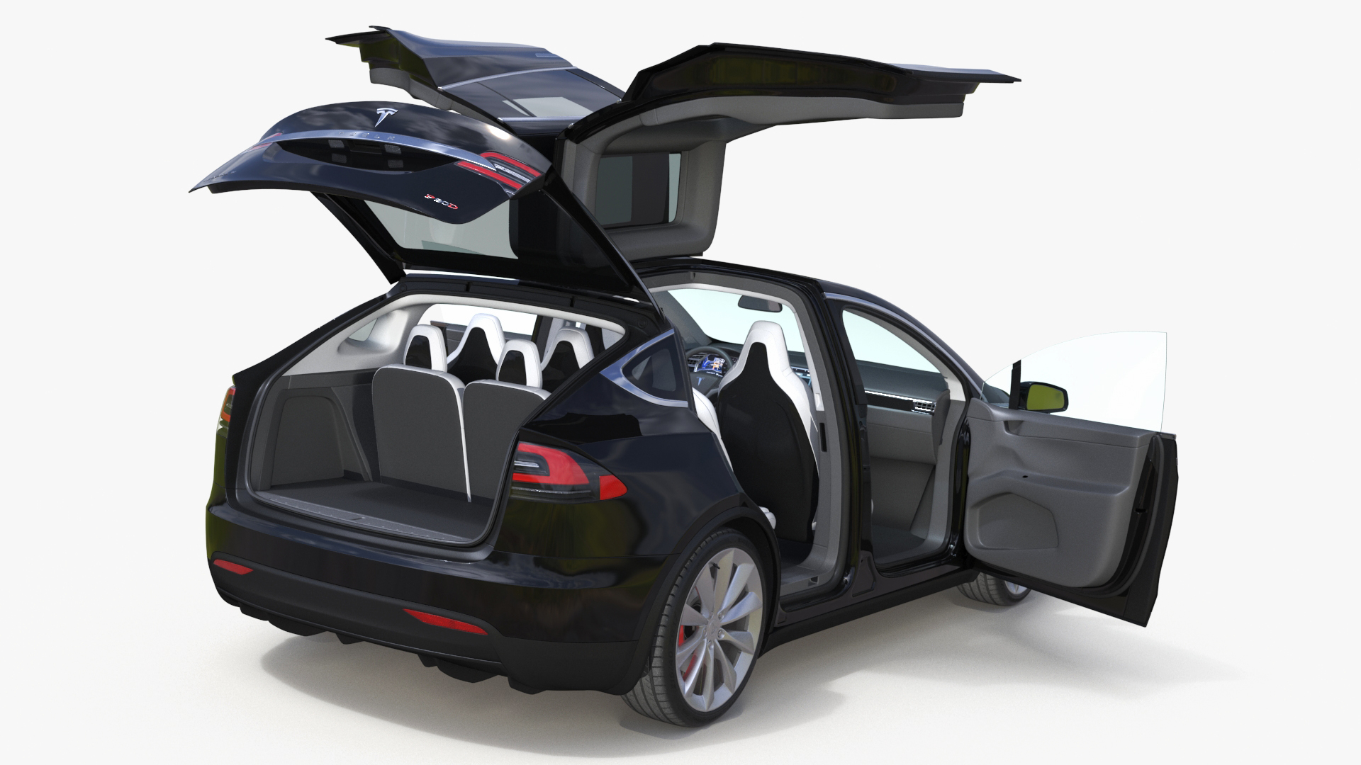 Tesla Model X Electric SUV Simple Interior 3D