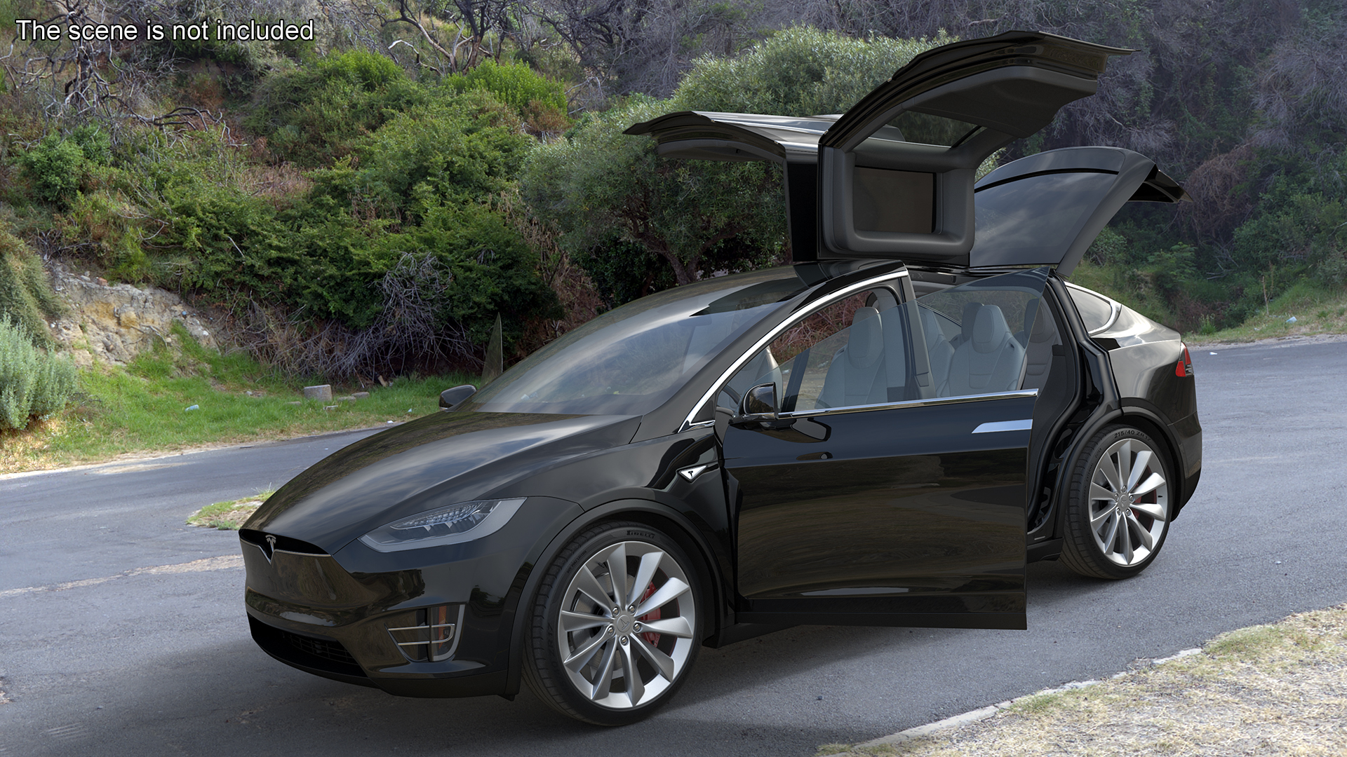 Tesla Model X Electric SUV Simple Interior 3D