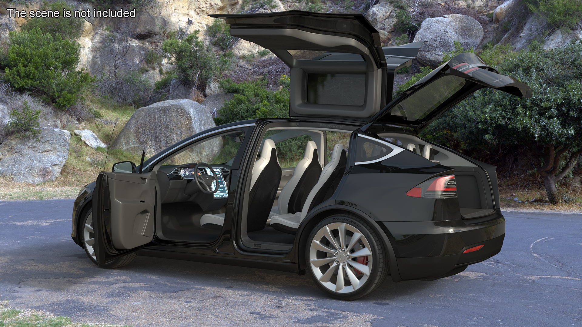 Tesla Model X Electric SUV Simple Interior 3D