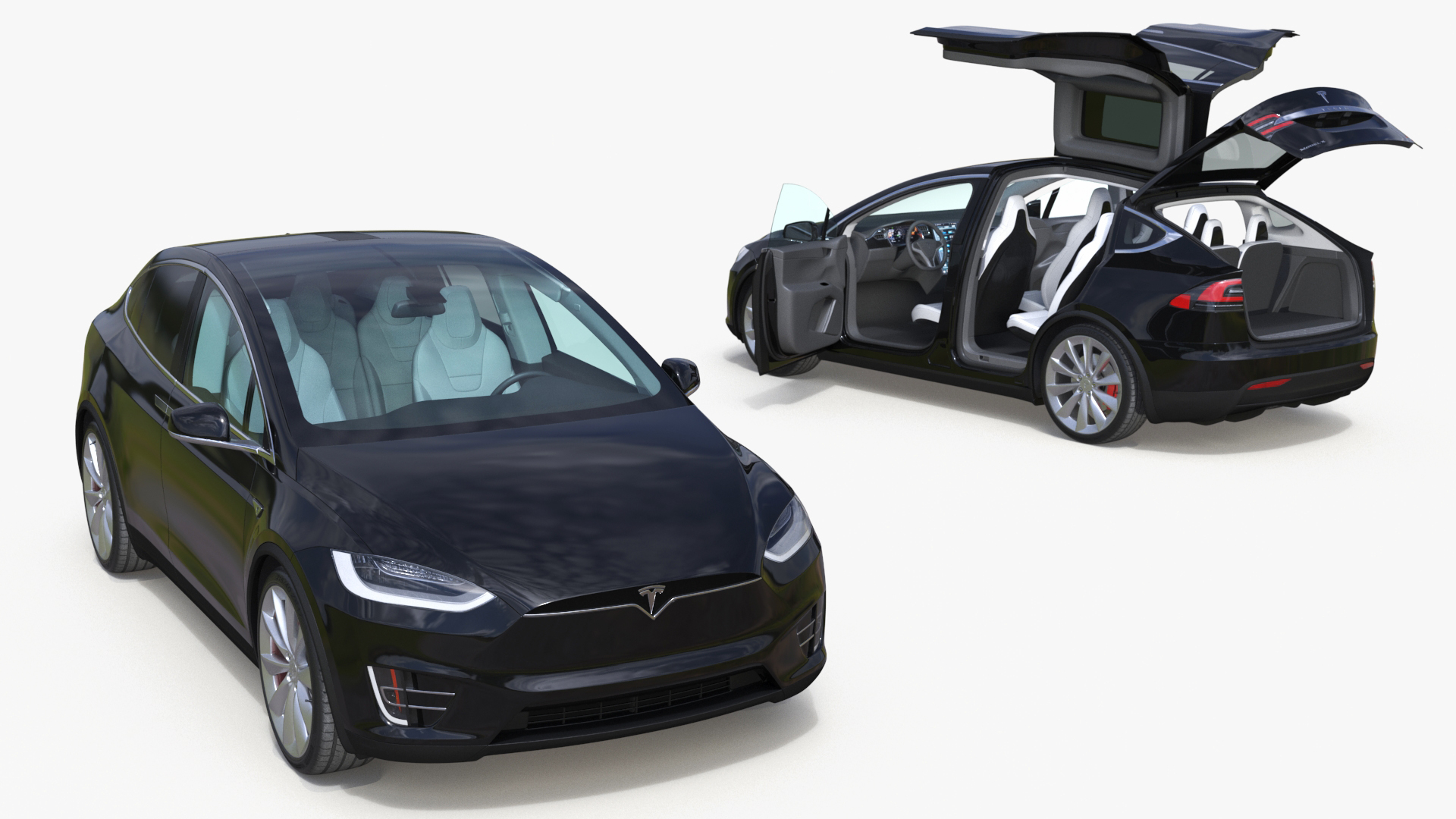 Tesla Model X Electric SUV Simple Interior 3D