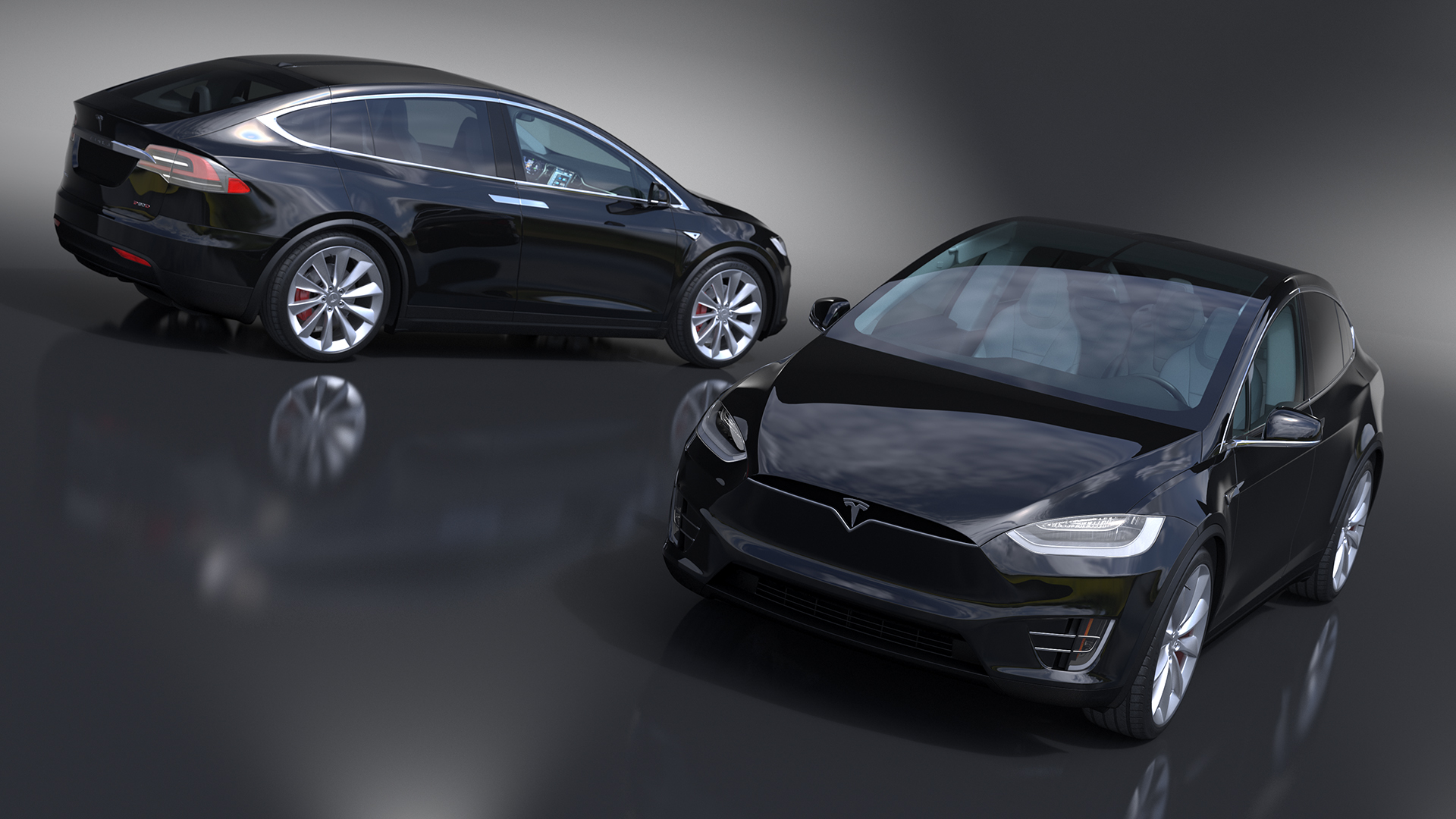 Tesla Model X Electric SUV Simple Interior 3D