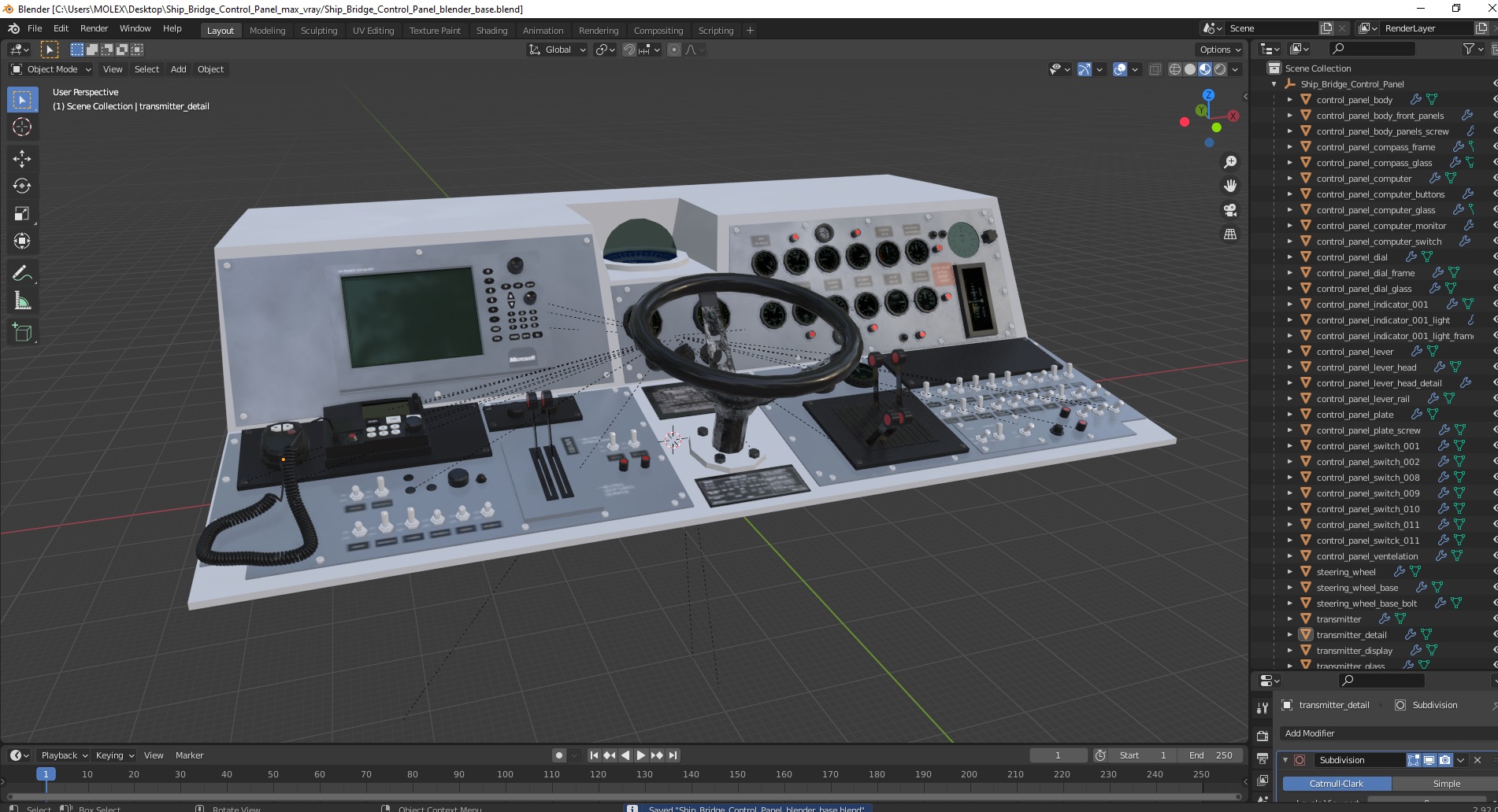 3D model Ship Bridge Control Panel