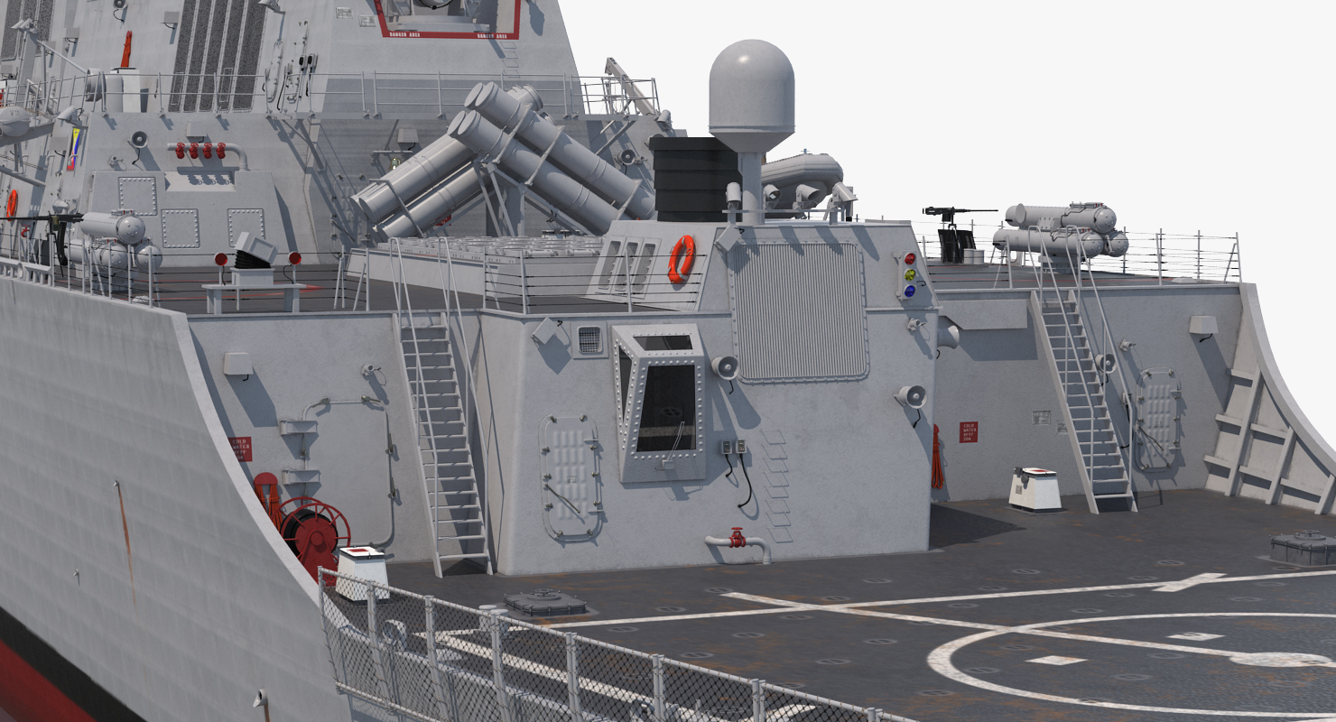 3D Arleigh Burke Destroyer OKane DDG 77 Rigged model