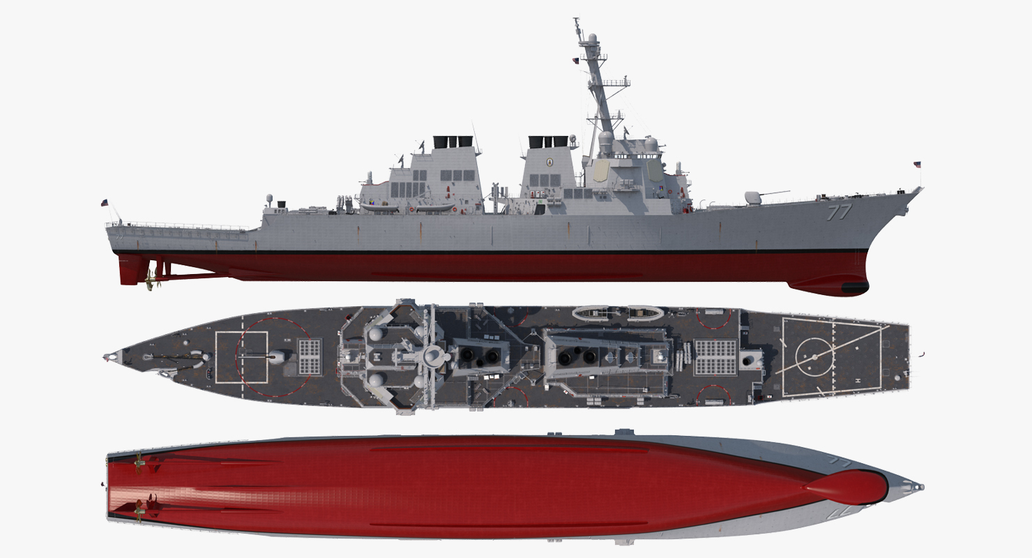 3D Arleigh Burke Destroyer OKane DDG 77 Rigged model