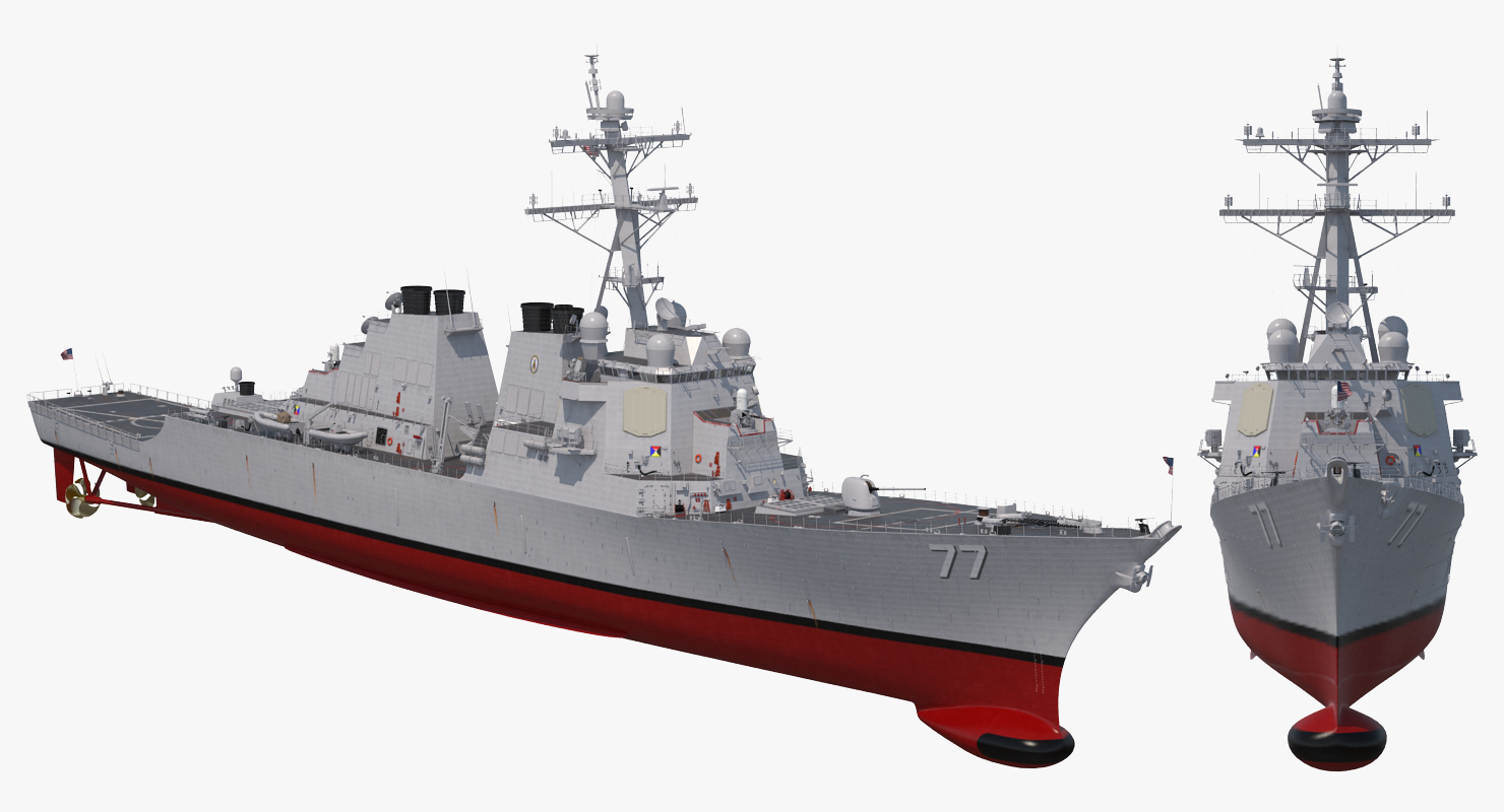 3D Arleigh Burke Destroyer OKane DDG 77 Rigged model