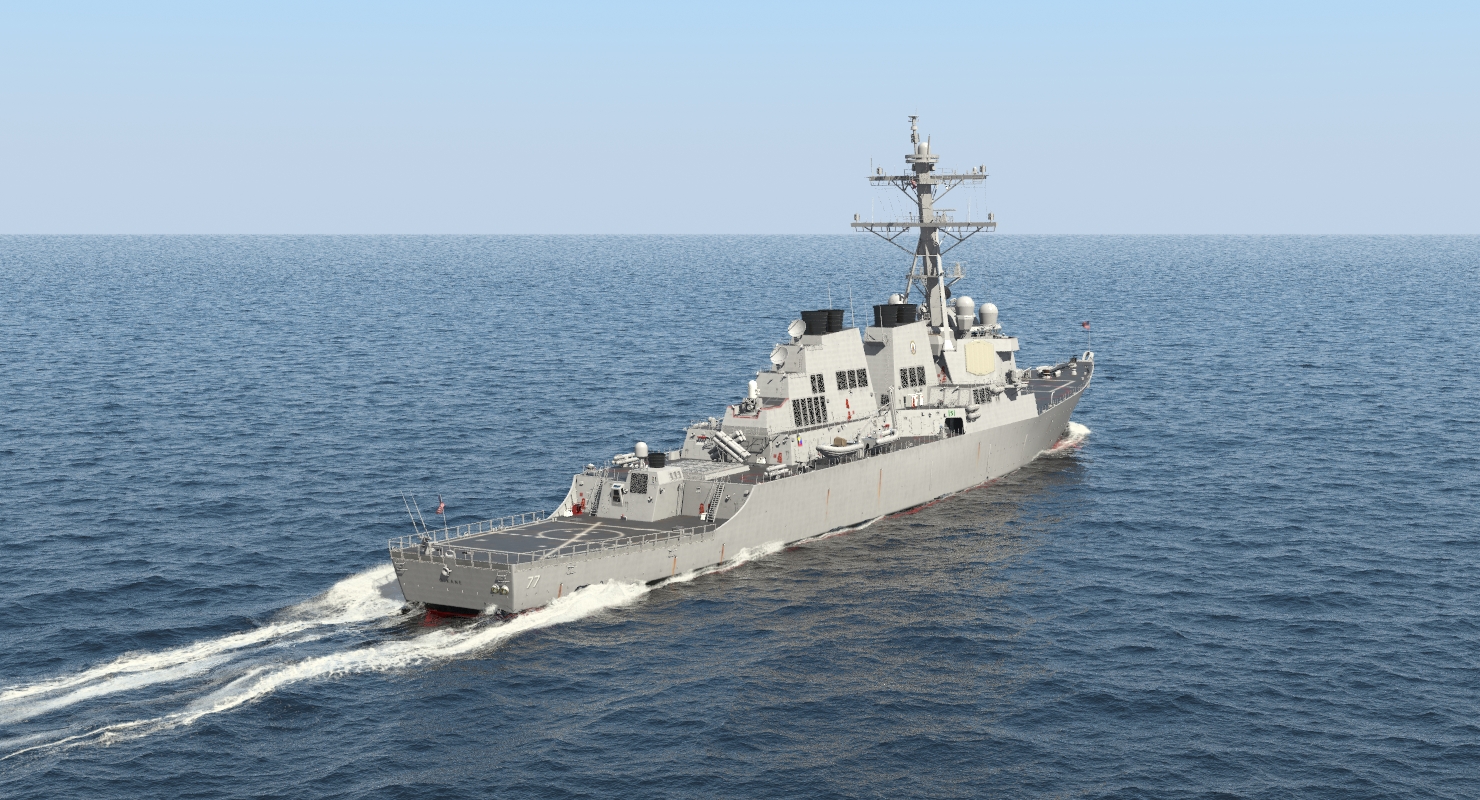 3D Arleigh Burke Destroyer OKane DDG 77 Rigged model