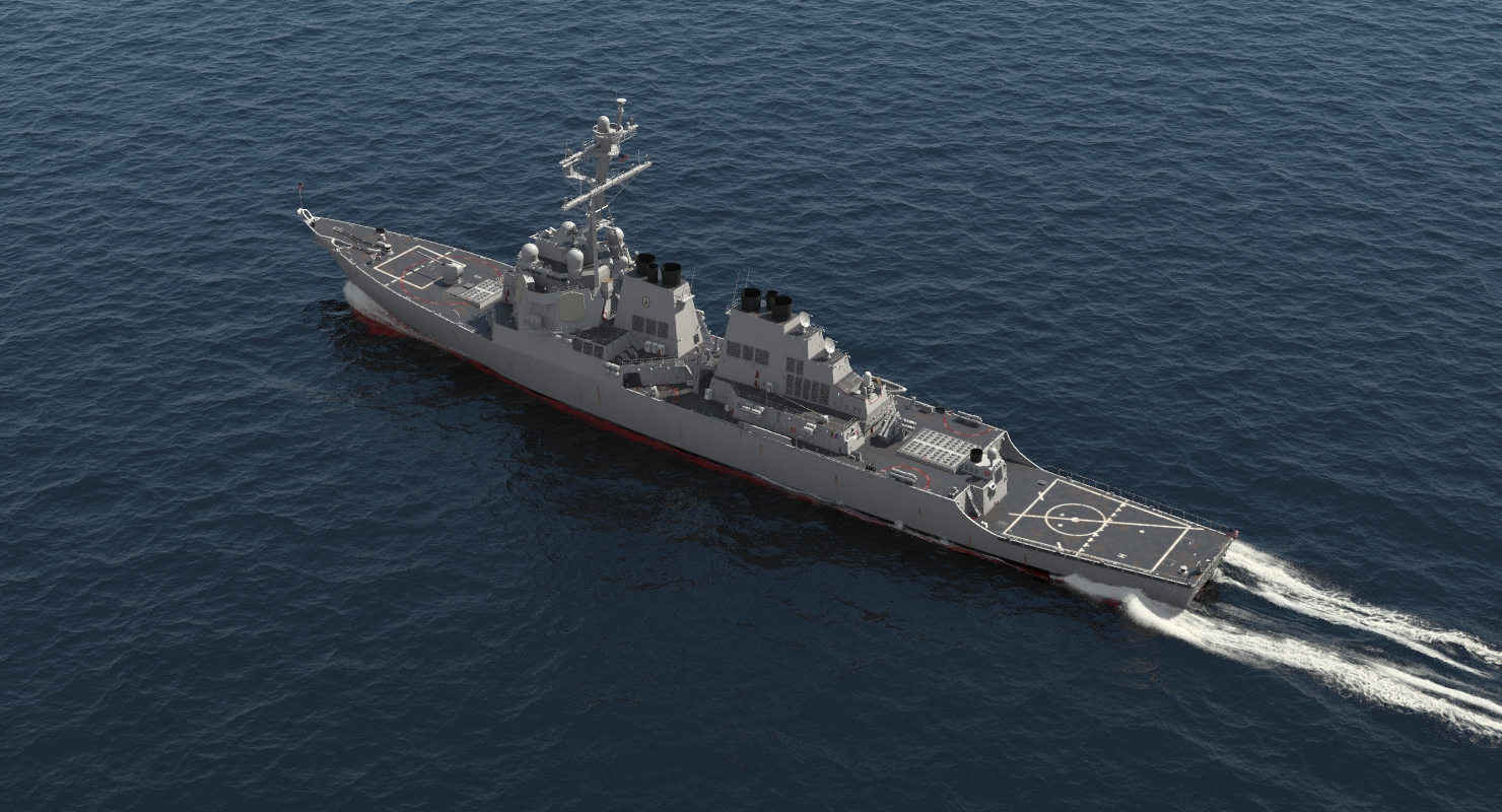 3D Arleigh Burke Destroyer OKane DDG 77 Rigged model