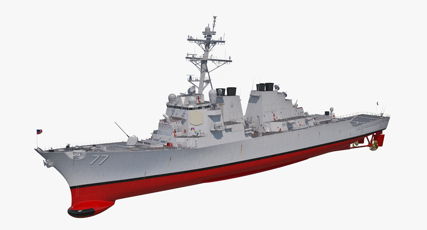 3D Arleigh Burke Destroyer OKane DDG 77 Rigged model