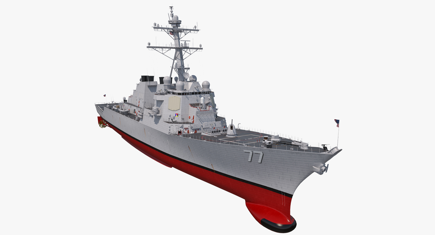 3D Arleigh Burke Destroyer OKane DDG 77 Rigged model