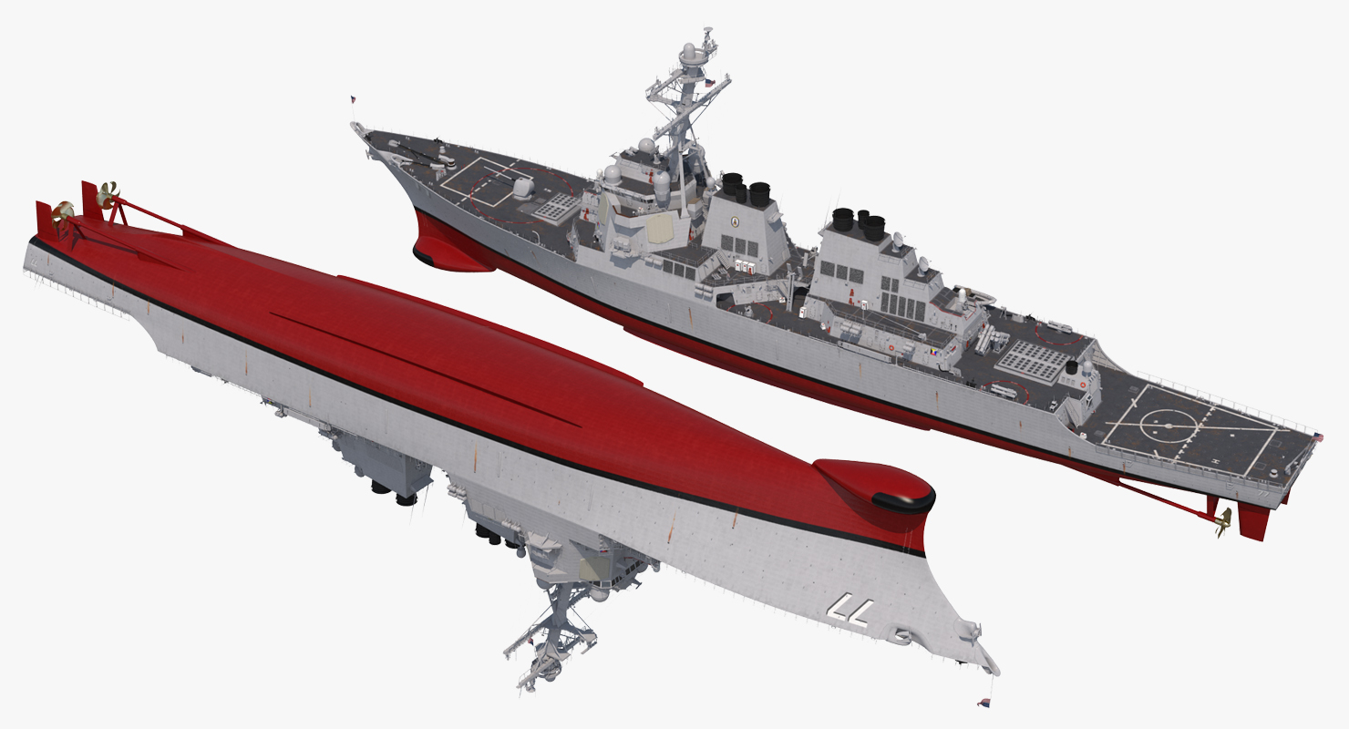 3D Arleigh Burke Destroyer OKane DDG 77 Rigged model