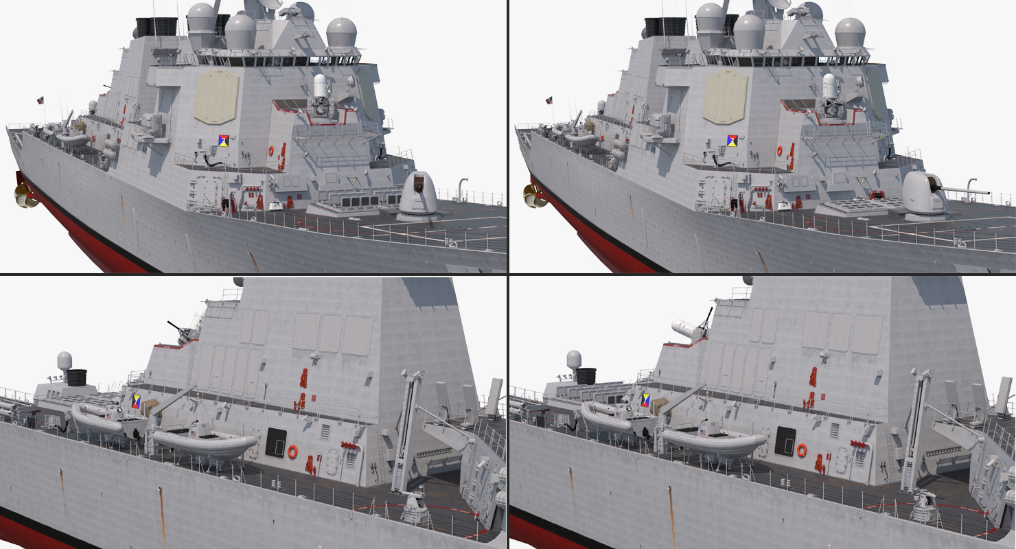 3D Arleigh Burke Destroyer OKane DDG 77 Rigged model