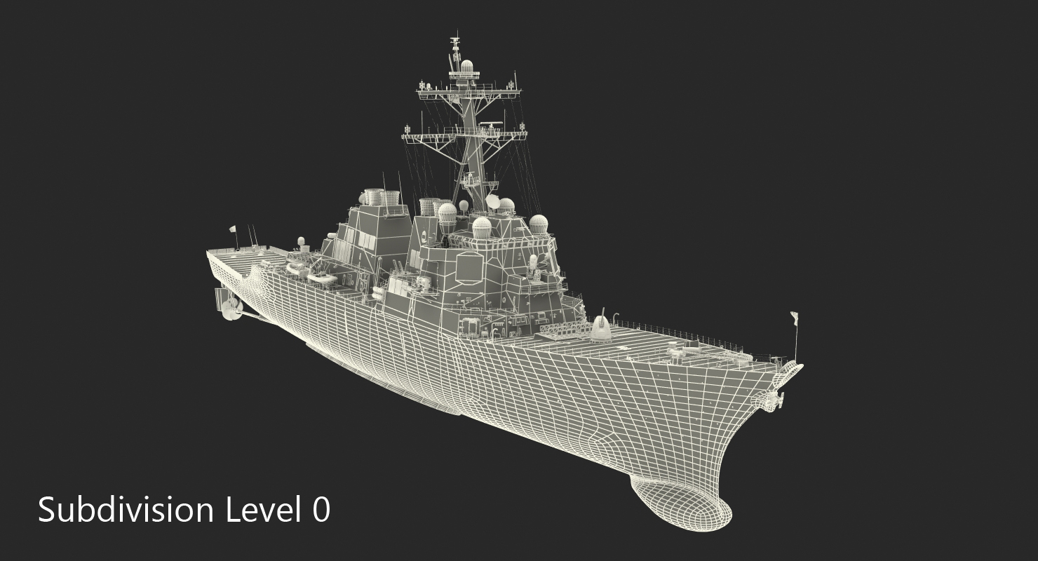 3D Arleigh Burke Destroyer OKane DDG 77 Rigged model