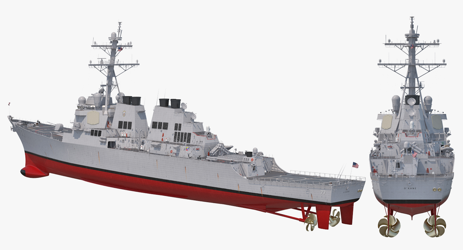 3D Arleigh Burke Destroyer OKane DDG 77 Rigged model