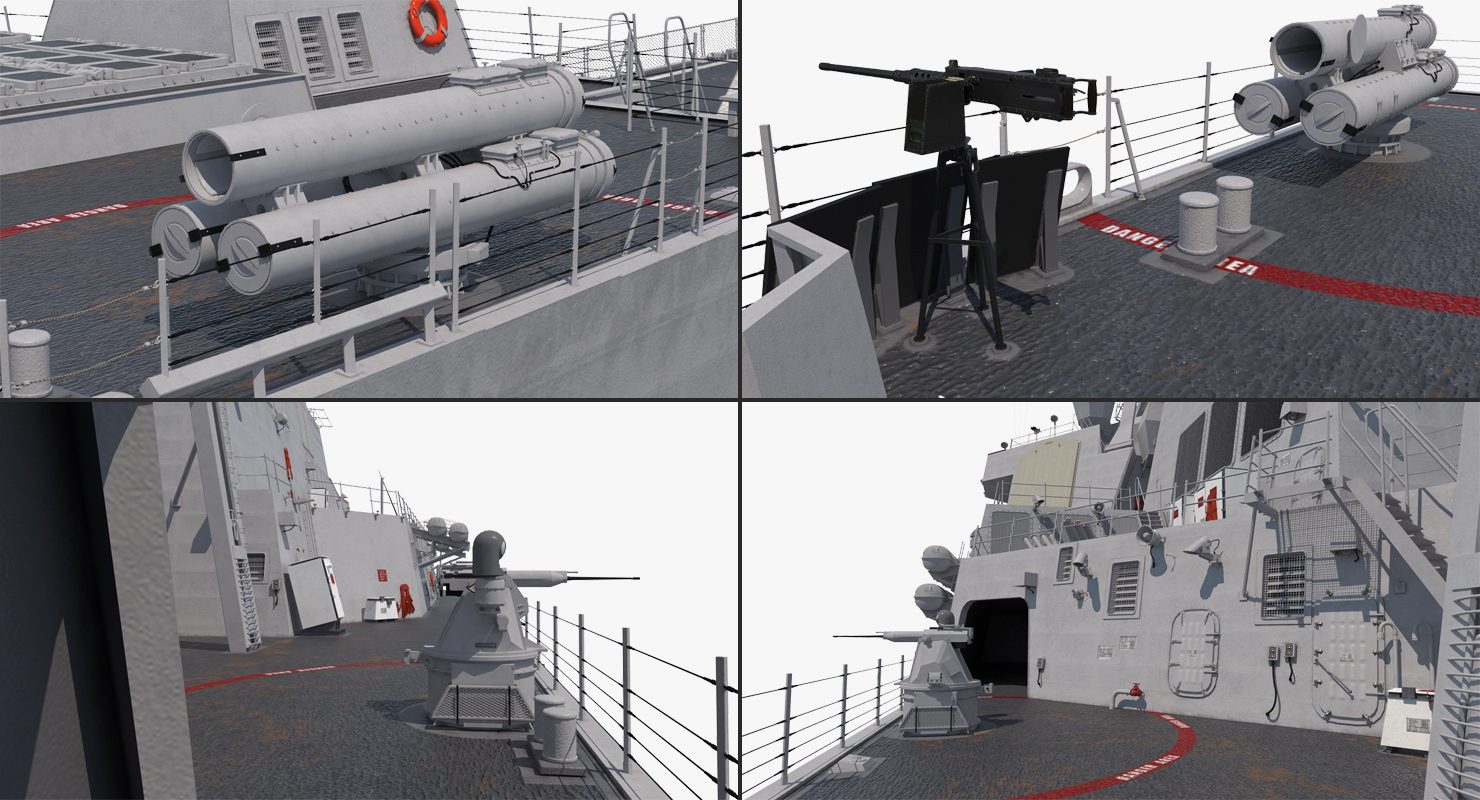 3D Arleigh Burke Destroyer OKane DDG 77 Rigged model