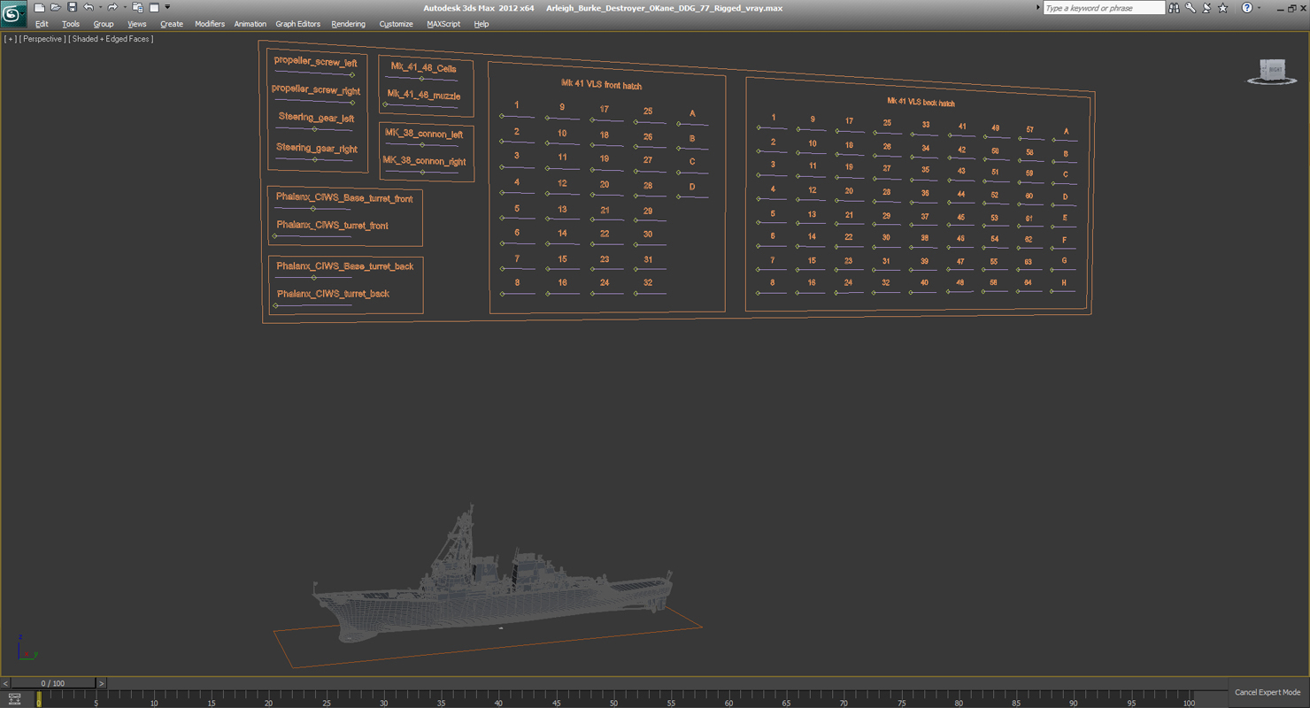 3D Arleigh Burke Destroyer OKane DDG 77 Rigged model