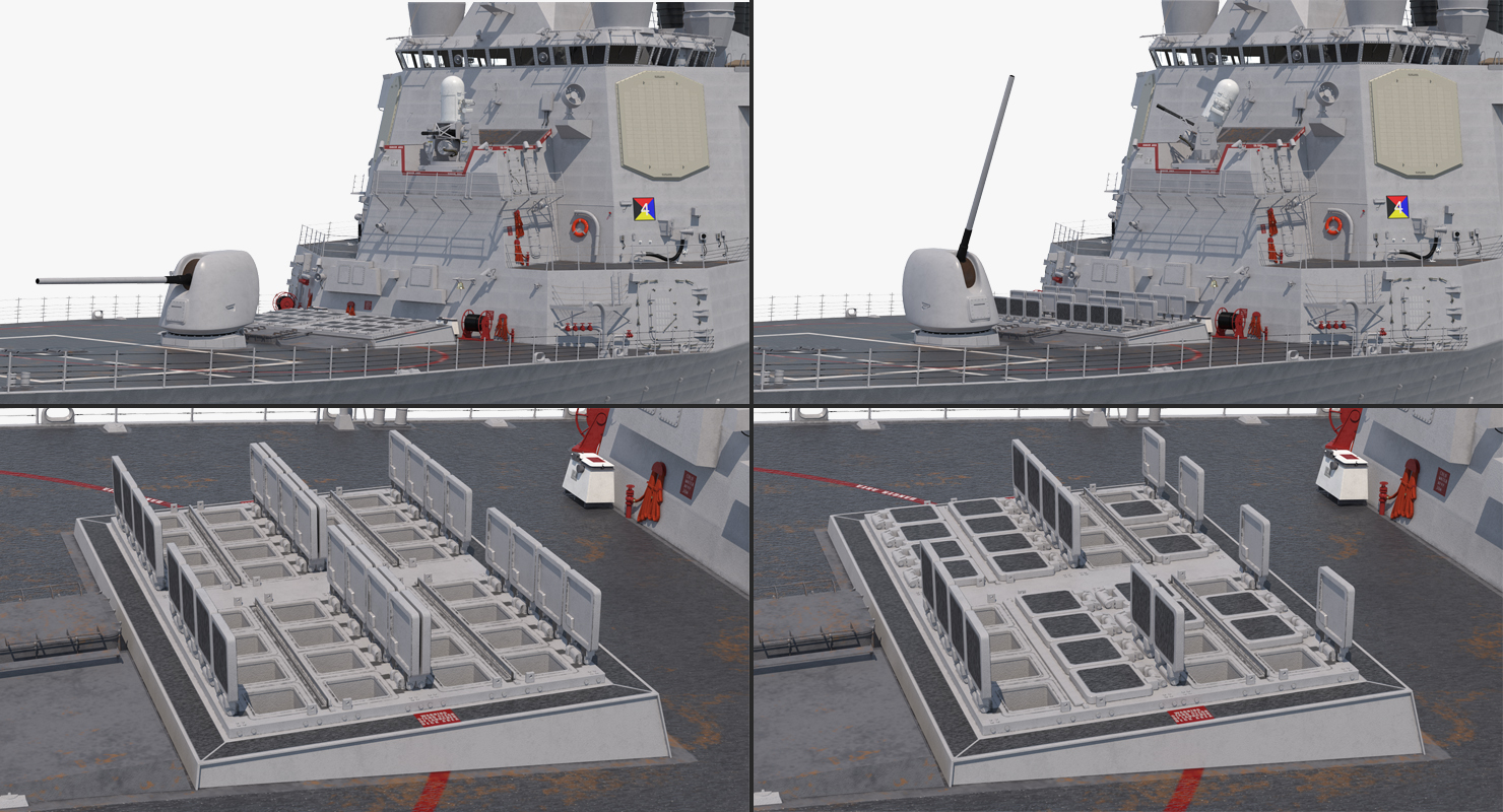 3D Arleigh Burke Destroyer OKane DDG 77 Rigged model