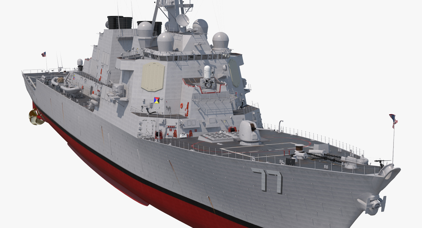 3D Arleigh Burke Destroyer OKane DDG 77 Rigged model