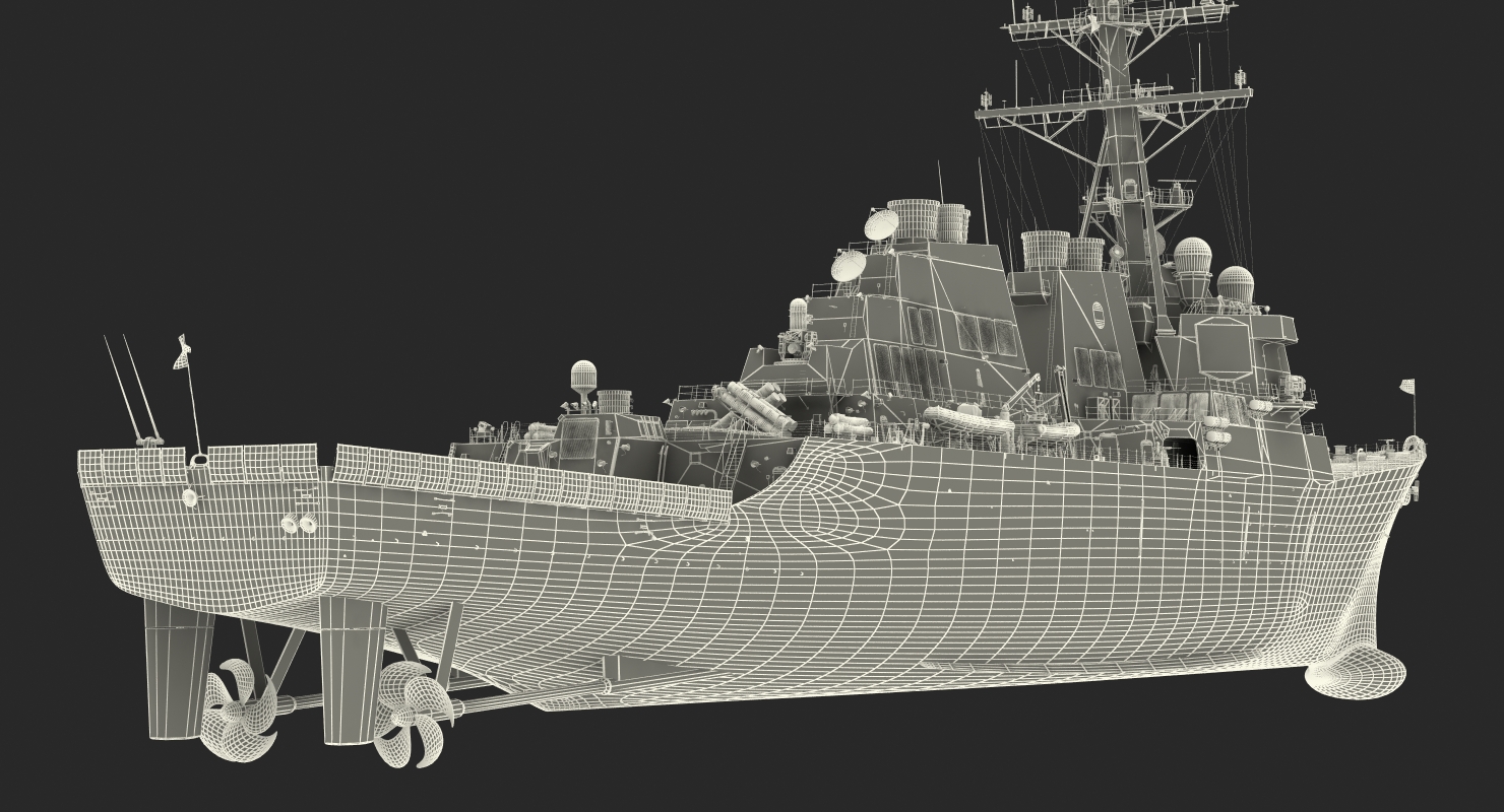 3D Arleigh Burke Destroyer OKane DDG 77 Rigged model