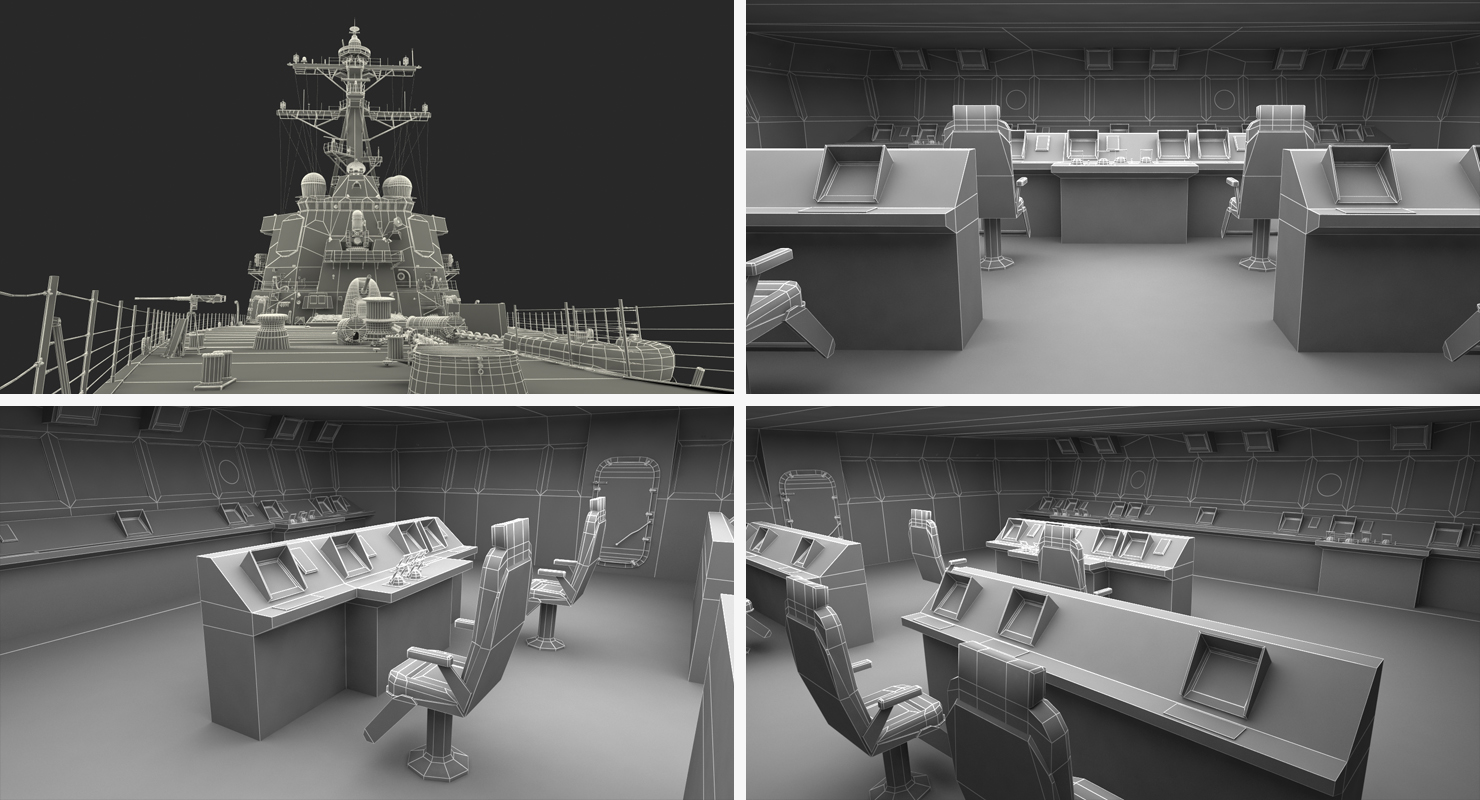 3D Arleigh Burke Destroyer OKane DDG 77 Rigged model