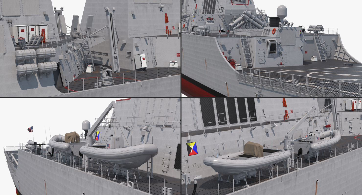 3D Arleigh Burke Destroyer OKane DDG 77 Rigged model