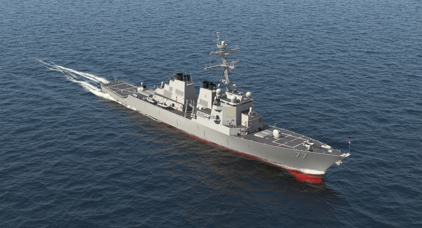 3D Arleigh Burke Destroyer OKane DDG 77 Rigged model