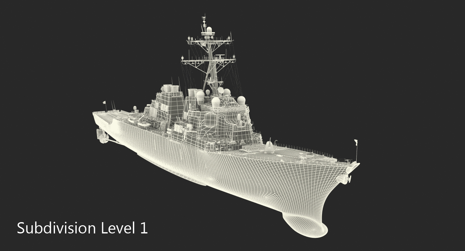 3D Arleigh Burke Destroyer OKane DDG 77 Rigged model