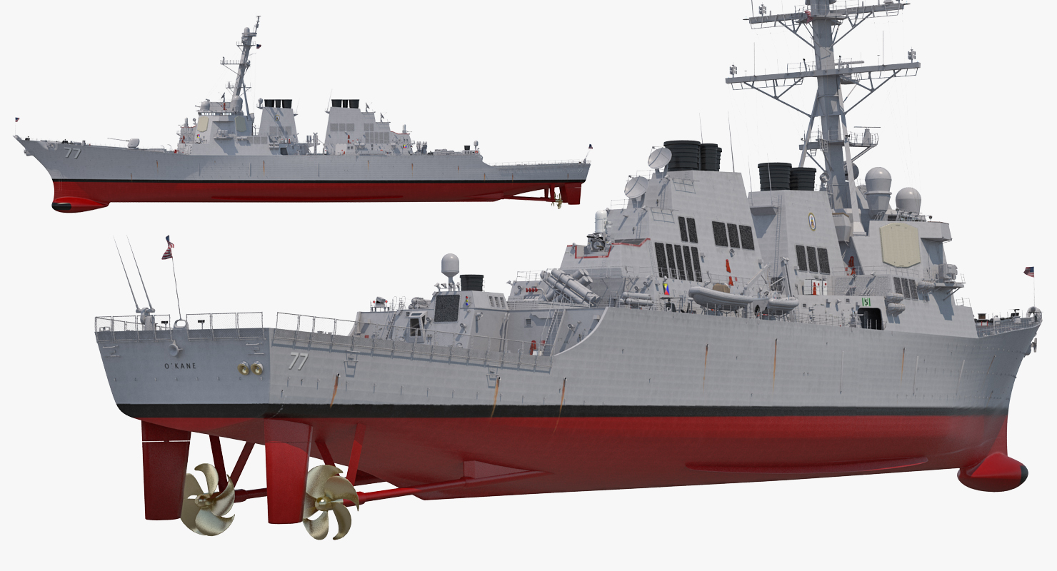 3D Arleigh Burke Destroyer OKane DDG 77 Rigged model