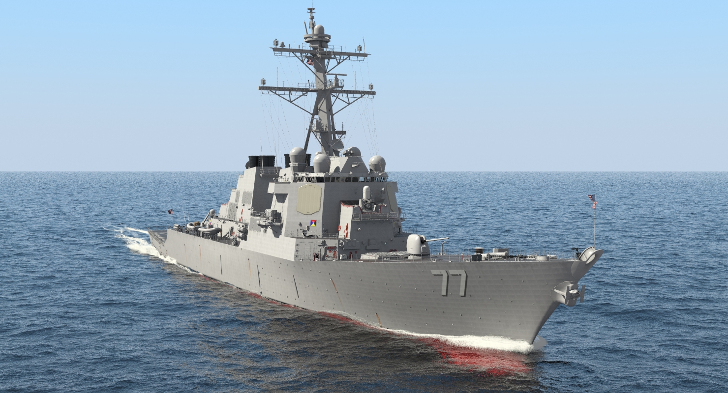 3D Arleigh Burke Destroyer OKane DDG 77 Rigged model