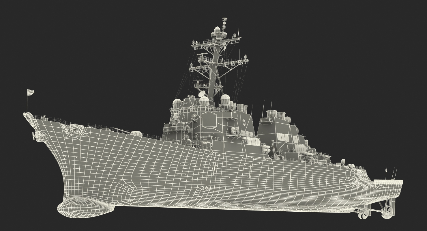 3D Arleigh Burke Destroyer OKane DDG 77 Rigged model