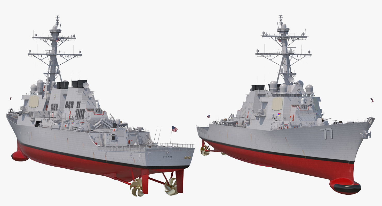 3D Arleigh Burke Destroyer OKane DDG 77 Rigged model