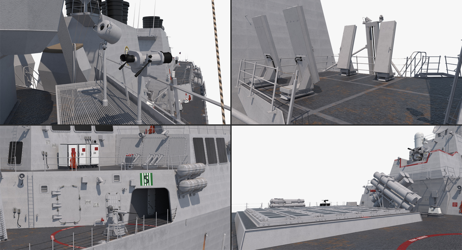 3D Arleigh Burke Destroyer OKane DDG 77 Rigged model