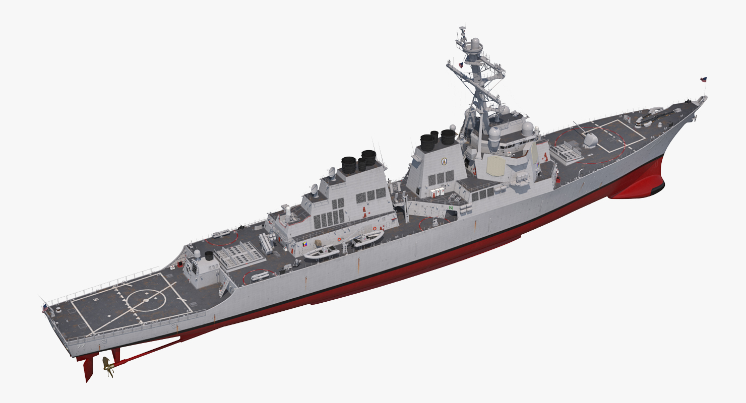 3D Arleigh Burke Destroyer OKane DDG 77 Rigged model