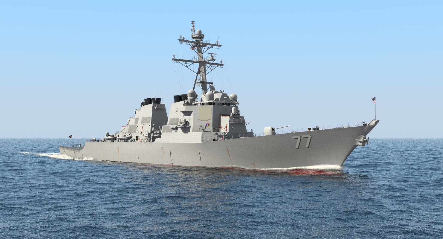 3D Arleigh Burke Destroyer OKane DDG 77 Rigged model