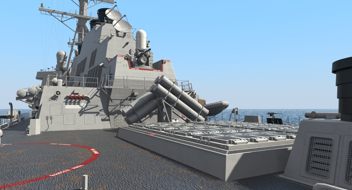 3D Arleigh Burke Destroyer OKane DDG 77 Rigged model