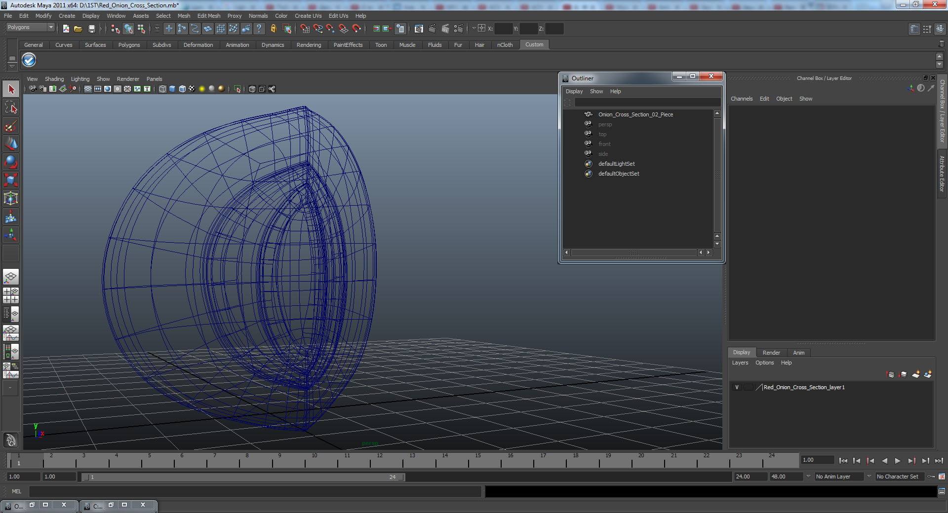 3D Red Onion Cross Section model