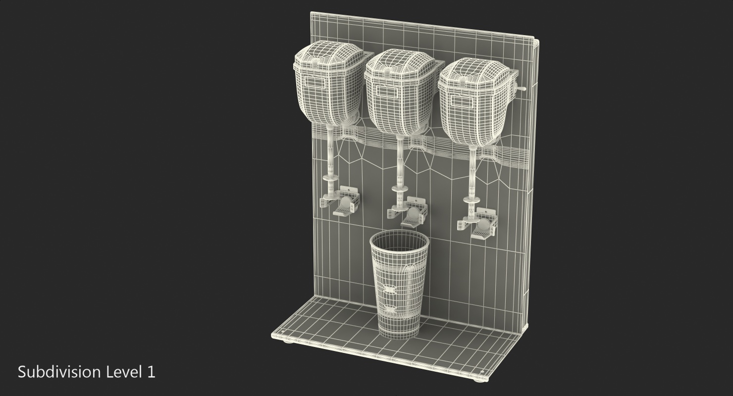 3D Triple Head Milk Shake Maker model