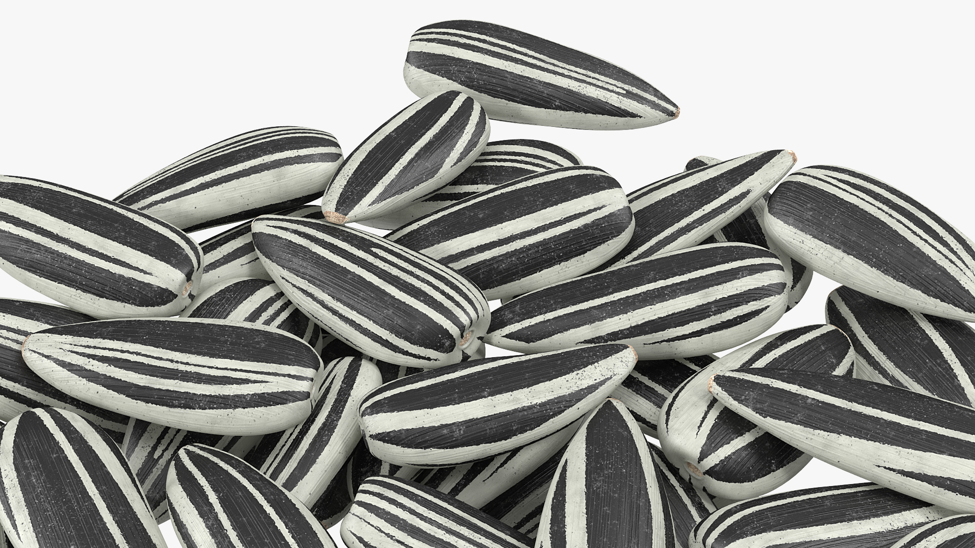 3D Striped Sunflower Seeds Pile model