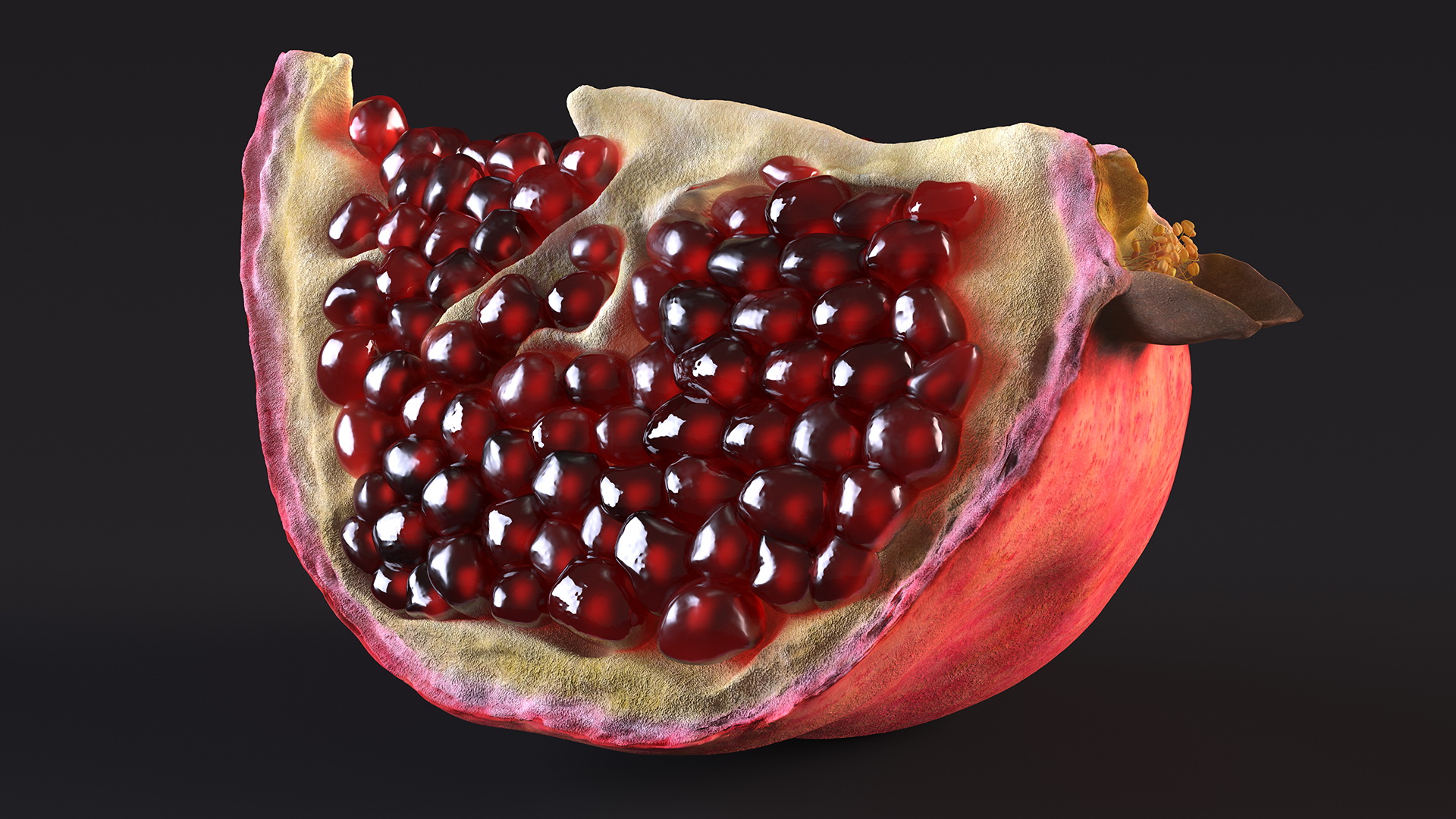 Slice Pomegranate 3D